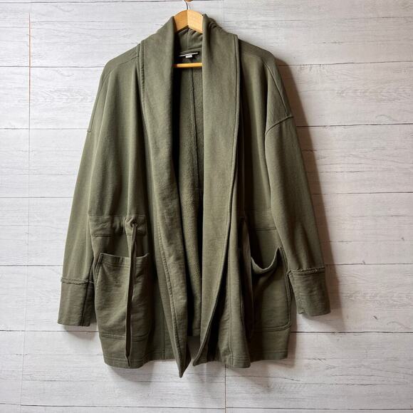 Knox Rose Jackets & Blazers - Knox Rose Jacket Womens Size XL Olive Green Drape Front Cotton Blend Pockets